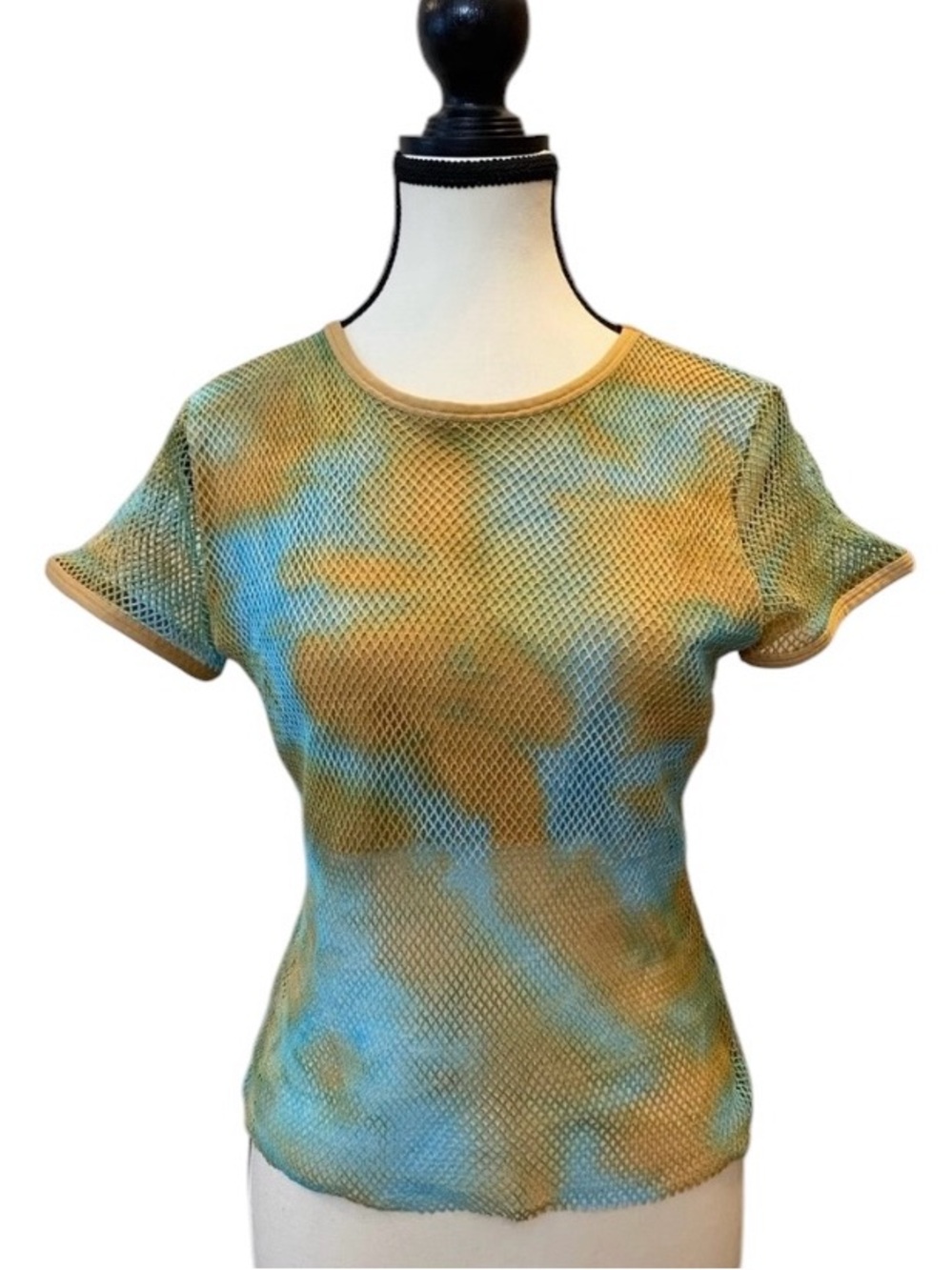 Retro Y2K Vintage Mesh Tie-Dye Top size S/M like new